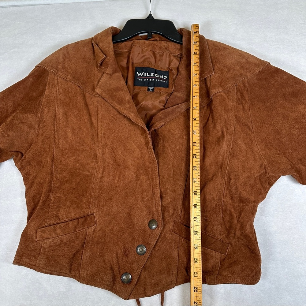 Wilsons 80s vintage suede brown Leather Jacket western southwestern boho cowboy - Picture 6 of 15